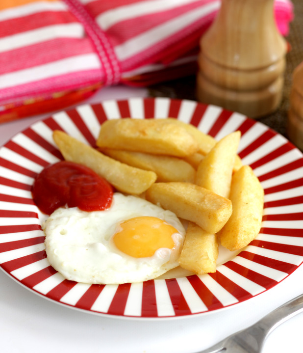 Plate of egg and chips - Katey Loughran ate only egg and chips for 30 years